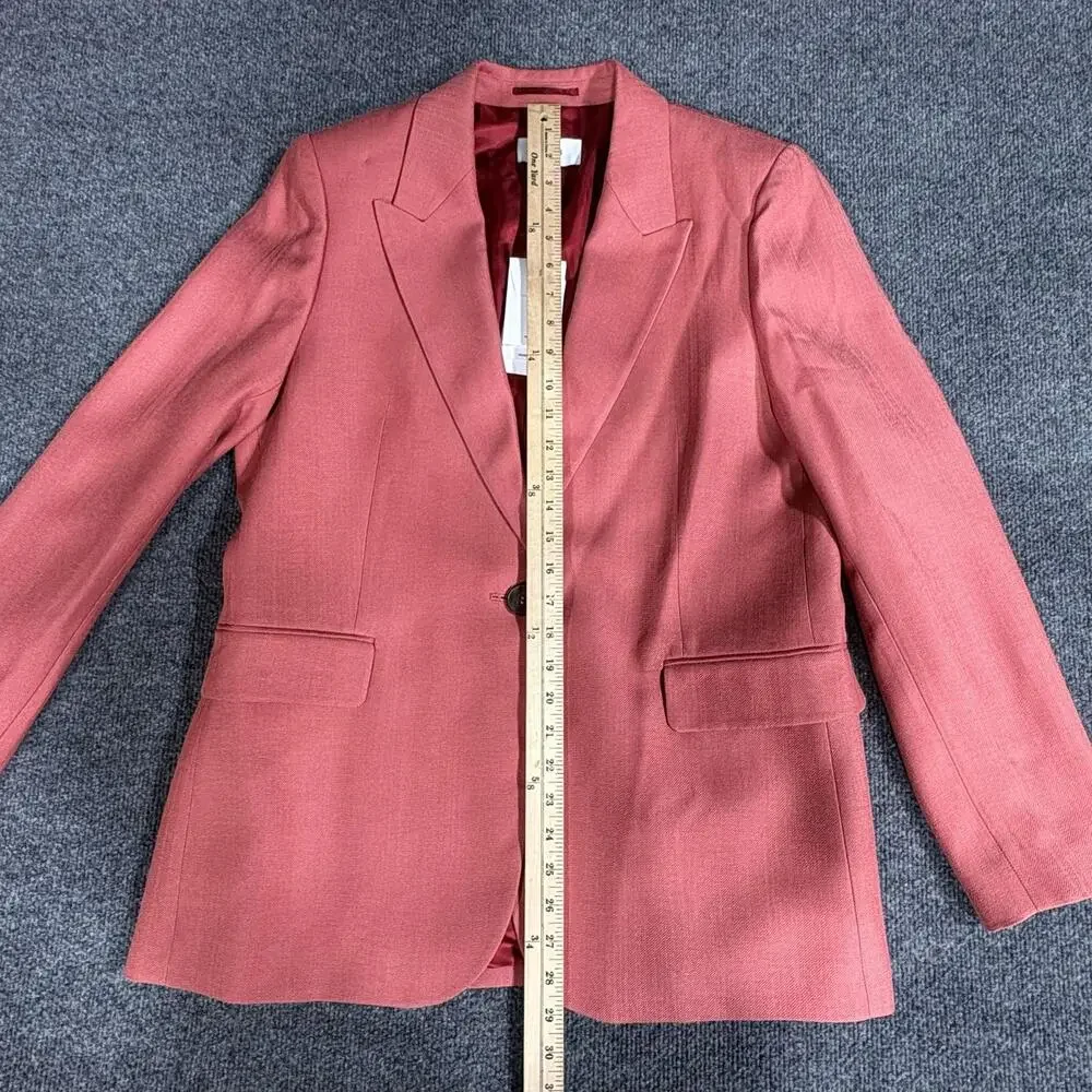 Reiss Blazer Womens 10 Red Jules-SB Suit Jacket Burnt Red Lined Notch Lapel